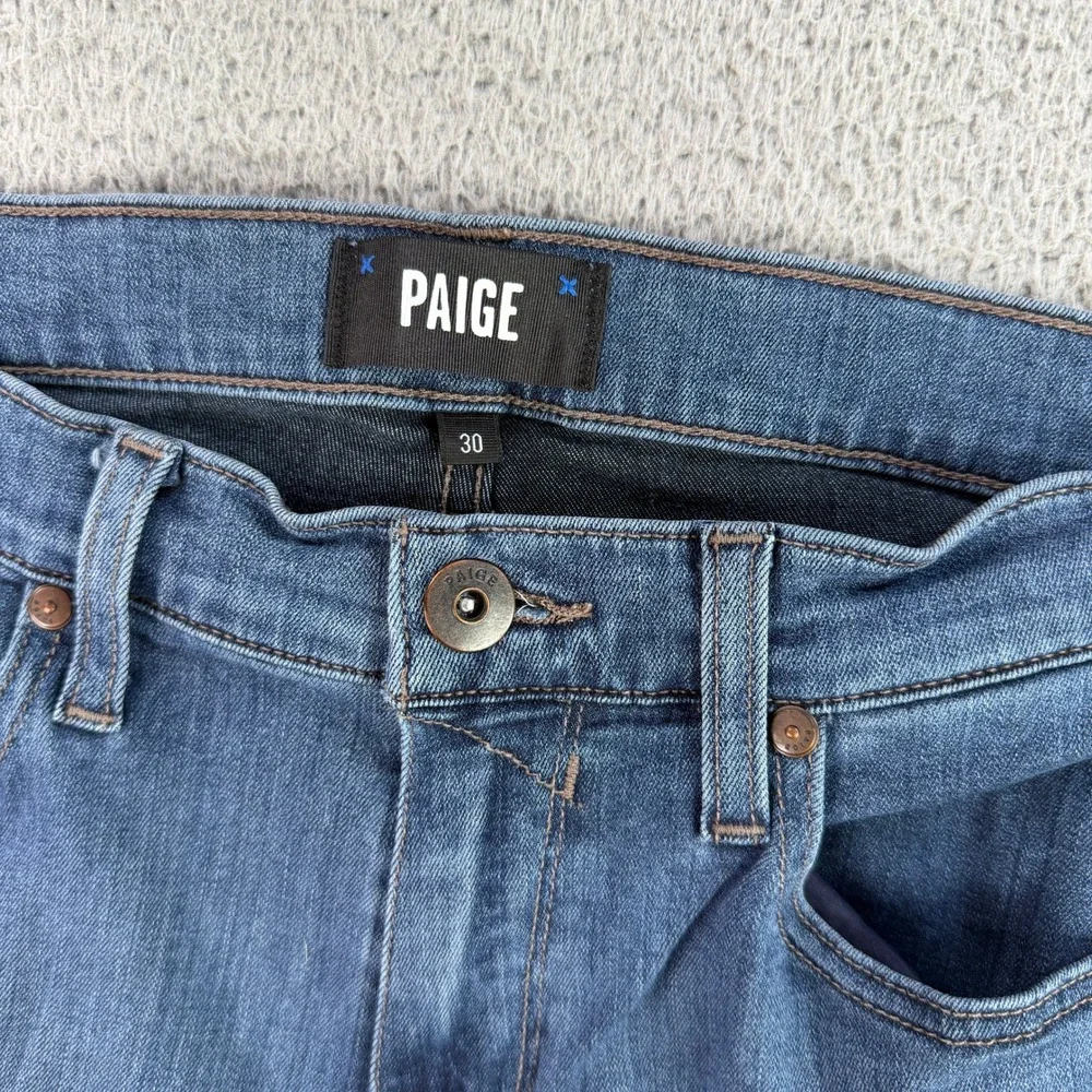 Paige Lennox Jeans Mens 30X34 Blue Slim Fit Transcend Stretch Medium Wash Denim